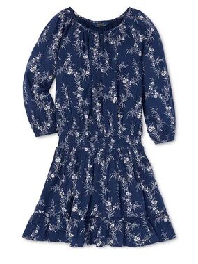 Polo Ralph Lauren Big Girls Floral Print Gauze Boho Dress Size 10